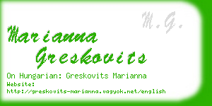 marianna greskovits business card